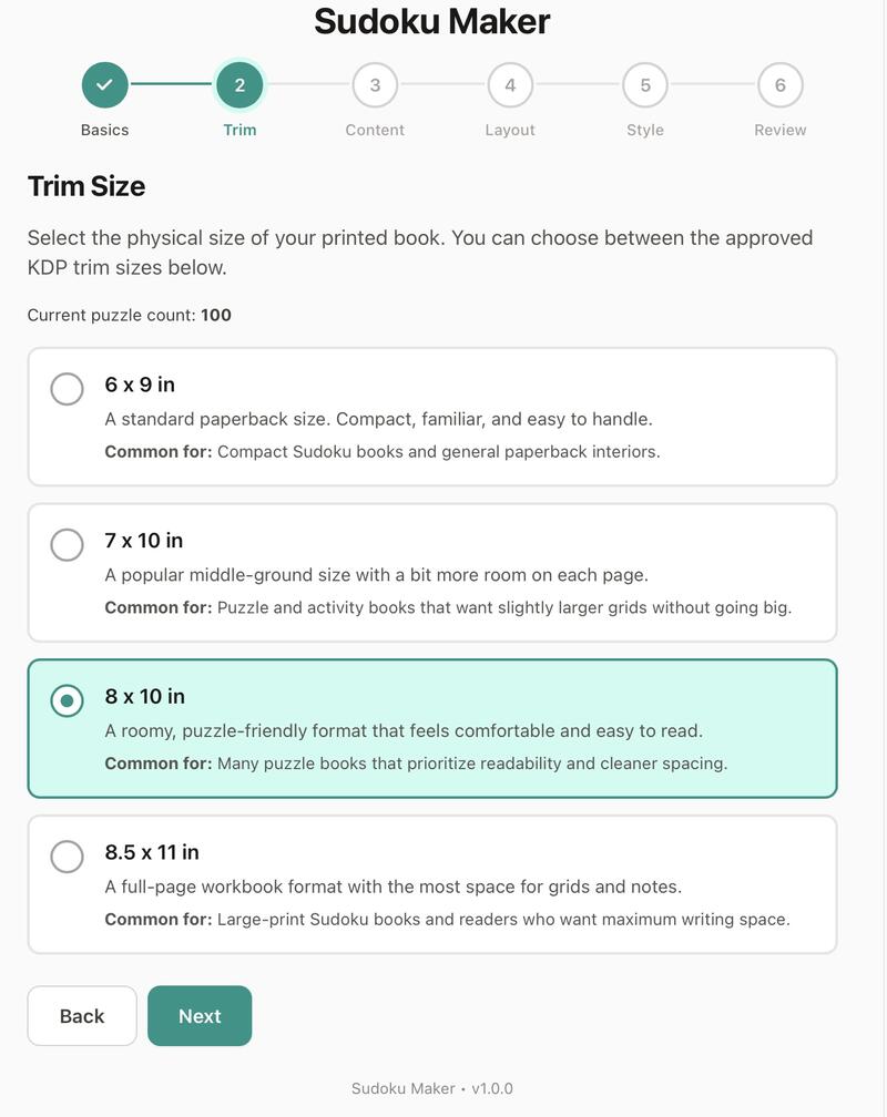 Step 2: Pick Your Size